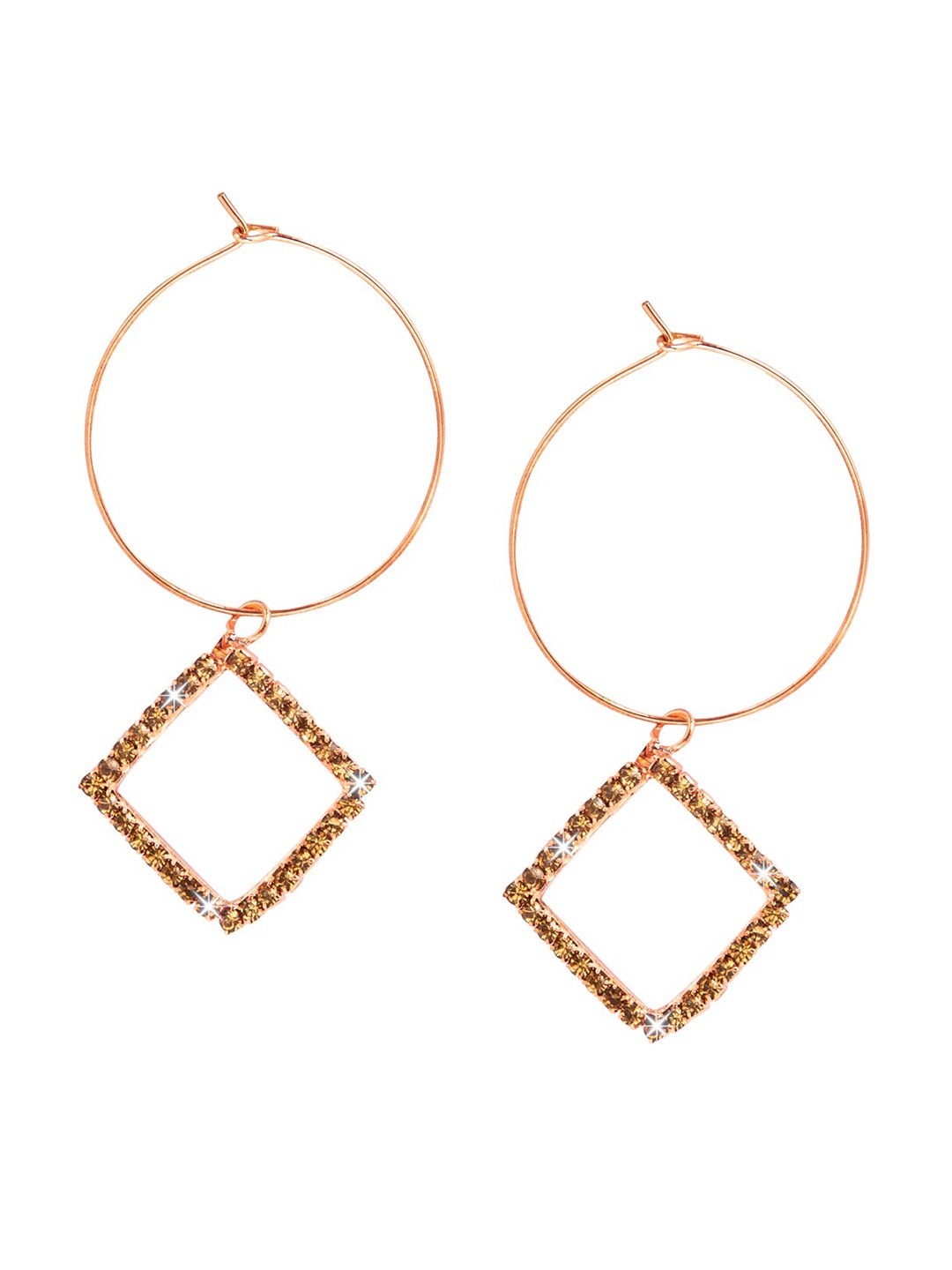 

Shining Jewel - By Shivansh Rose Gold-Plated Contemporary Hoop Earrings