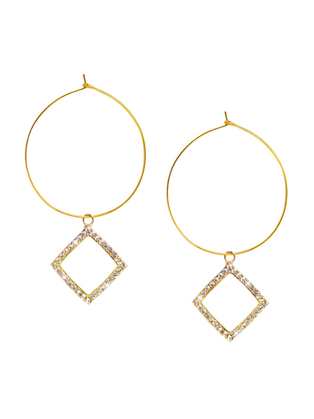 

Shining Jewel - By Shivansh Gold-Plated Contemporary Hoop Earrings