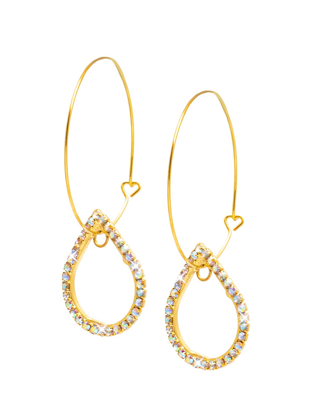 

Shining Jewel - By Shivansh Gold-Plated Contemporary Drop Earrings