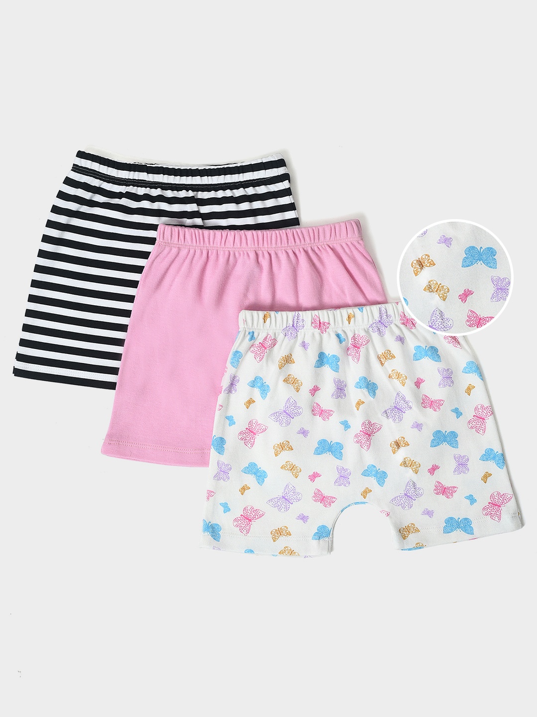 

MiArcus Kids Pack Of 3 Cotton Shorts, White