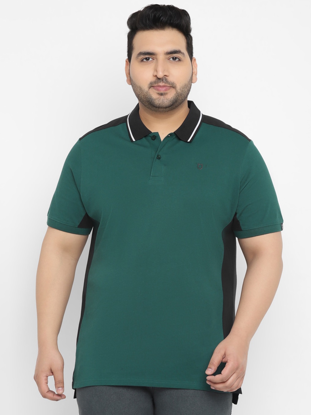 Urbano Plus Polo Collar Regular T-Shirt, Green