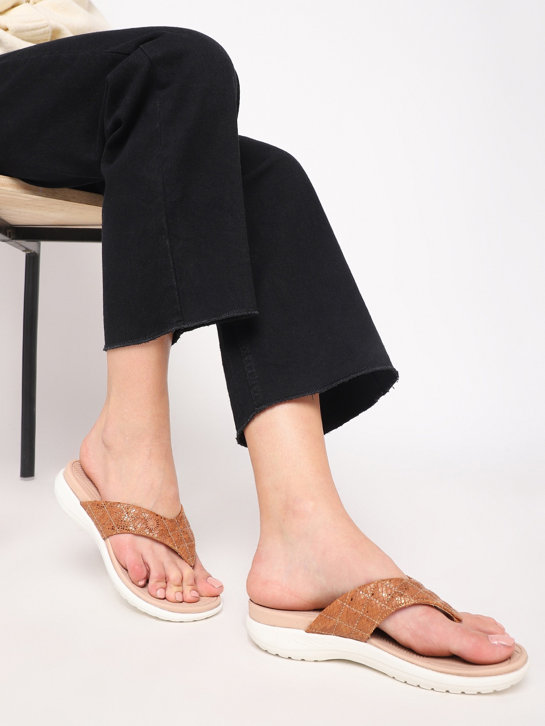 

Marc Loire Women Open Toe T-Straps Flats, Copper