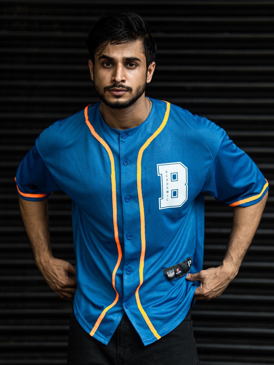 

Powerlook Men Blue Typography Printed Round Neck Boxy T-Shirt