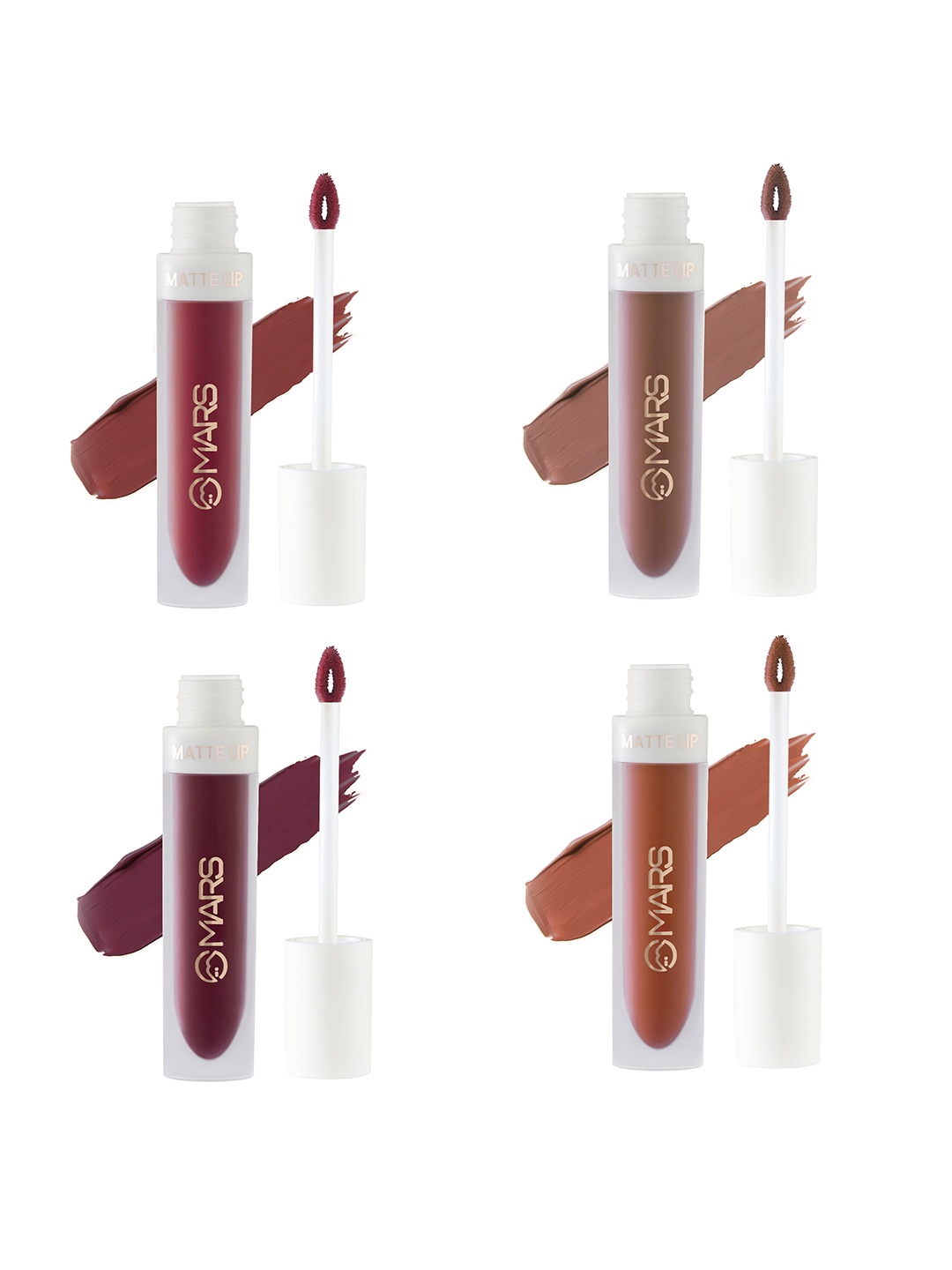 

MARS Set Of 4 Long Lasting Matte Liquid Lipstick 4.5mlEach Shade17 Shade18 Shade19 Shade20, Multi