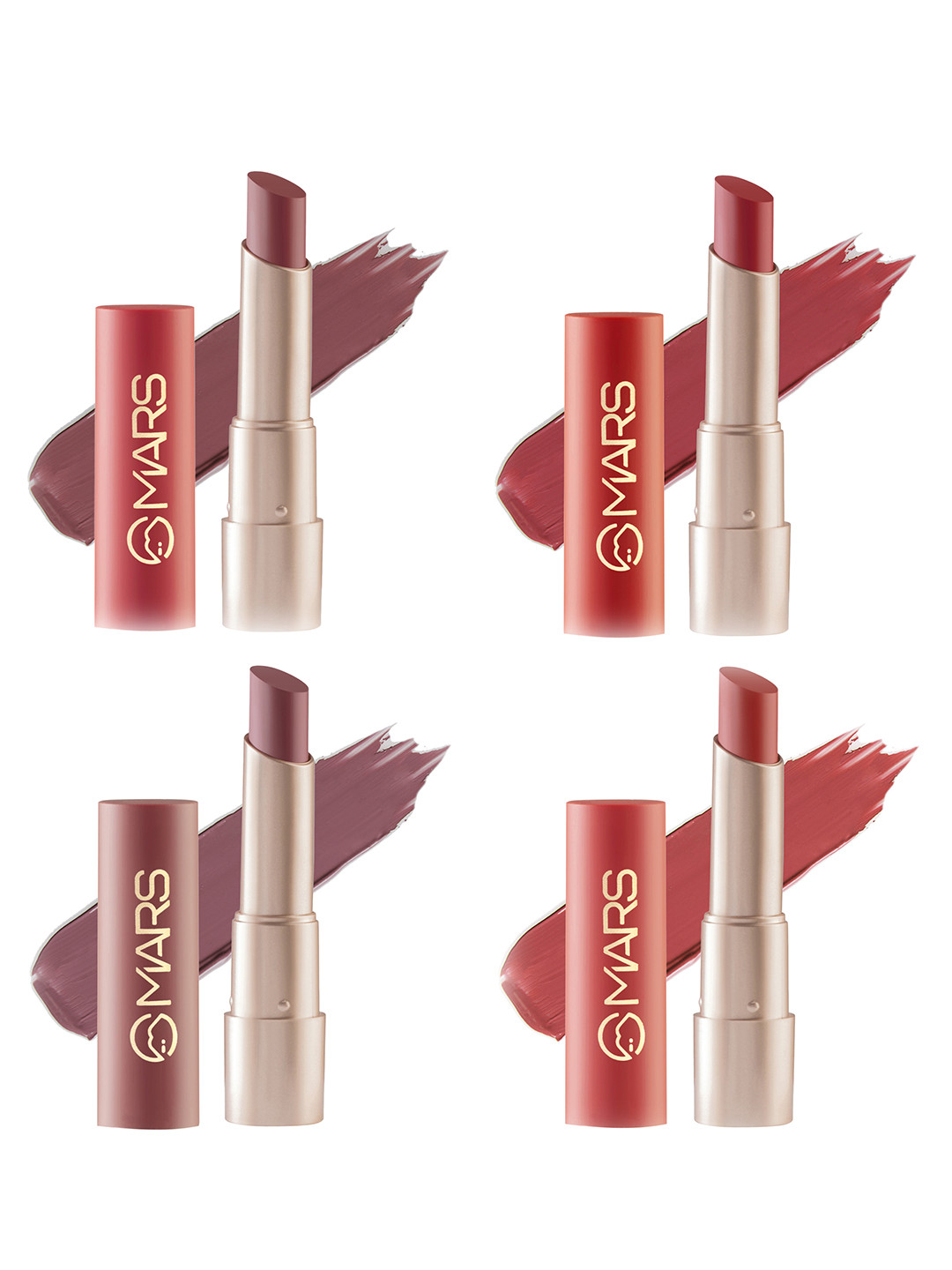 

MARS Set of 4 Ultra Pigmented Creamy Matte Lipsticks 3.2 g Each - Shade 01, 02, 03 , 04, Pink