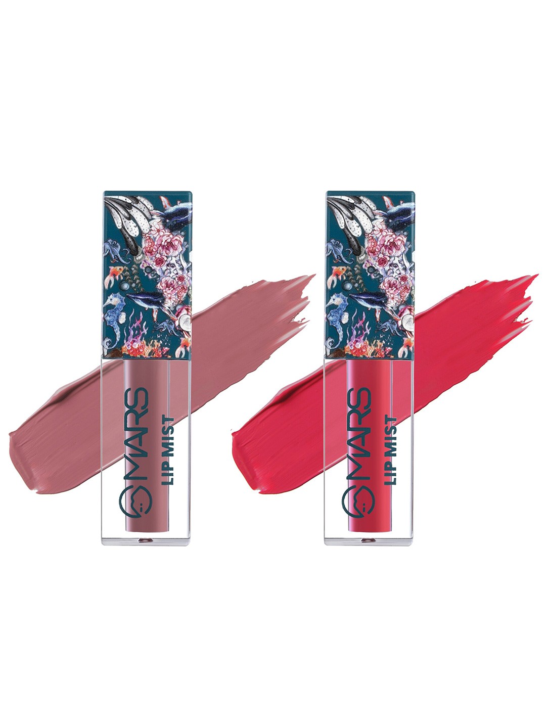 

MARS Set of 2 Long Lasting Matte Lip Mists 4.5 ml Each - Star Fish 02 & Salty 05, Brown