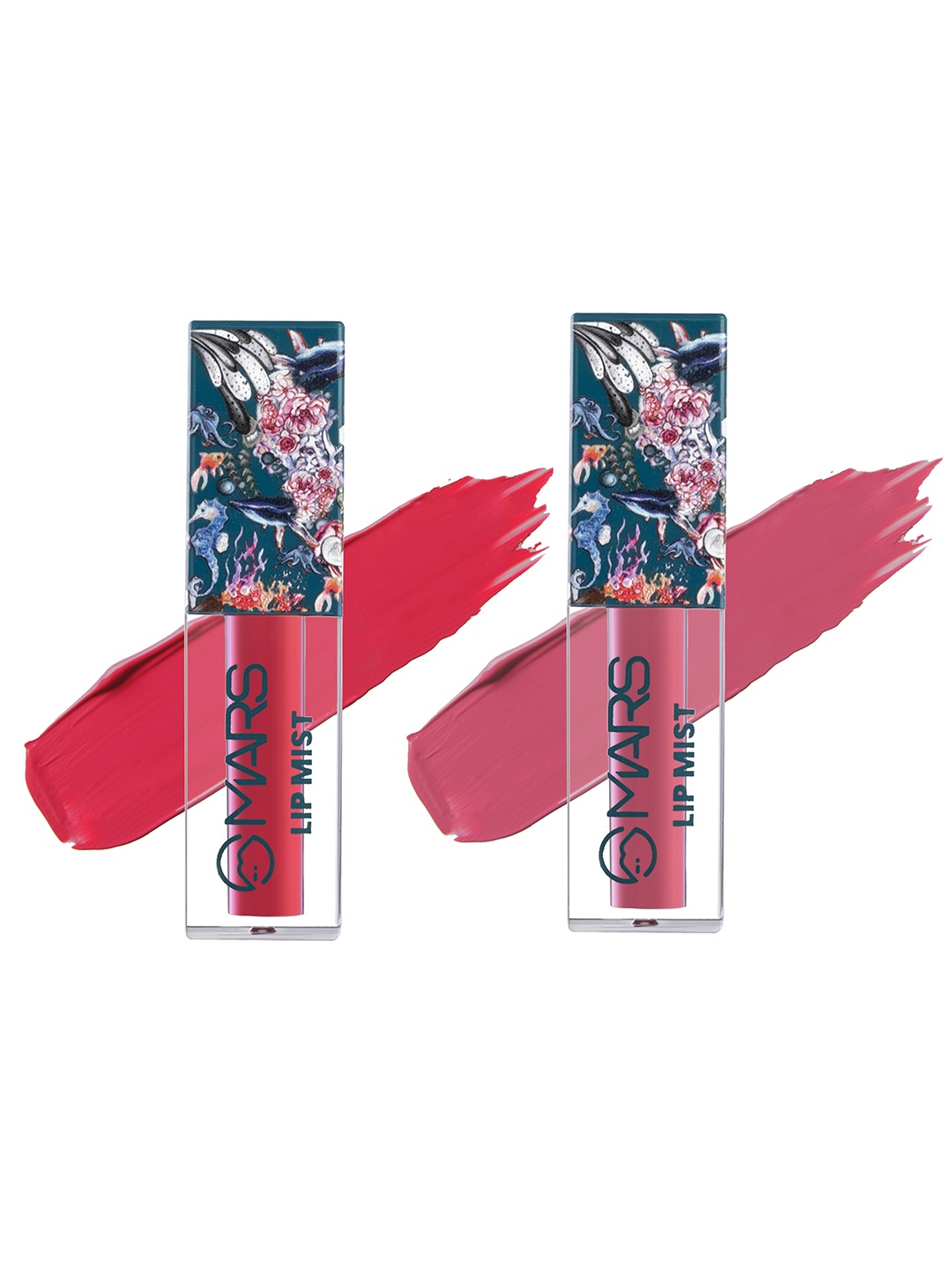 

MARS Set Of 2 Long Lasting Transfer Proof Matte Liquid Lip Mist-4.5ml Each, Pink