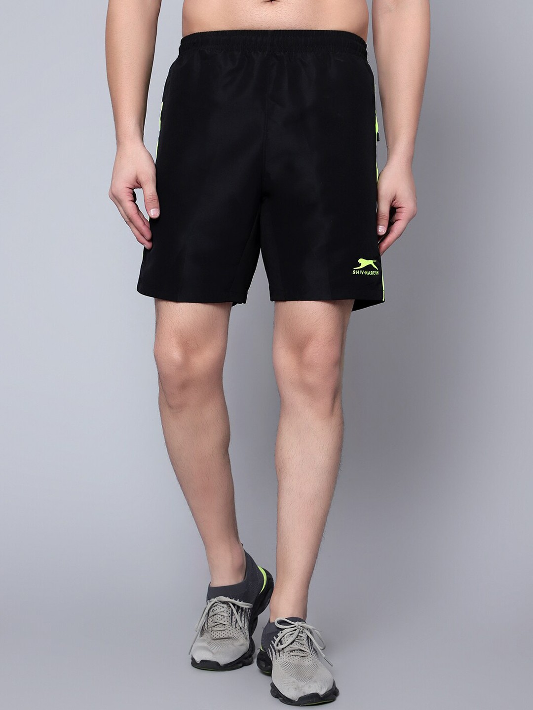

Shiv Naresh Men Mid-Rise Rapid Dry Running Shorts, Black