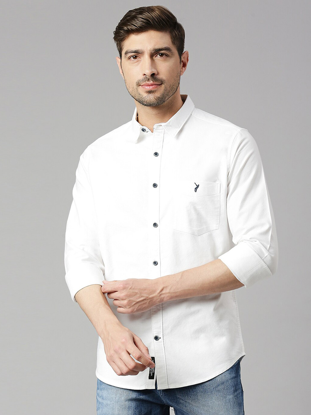 

Thomas Scott Classic Slim Fit Opaque Pure Cotton Casual Shirt, White