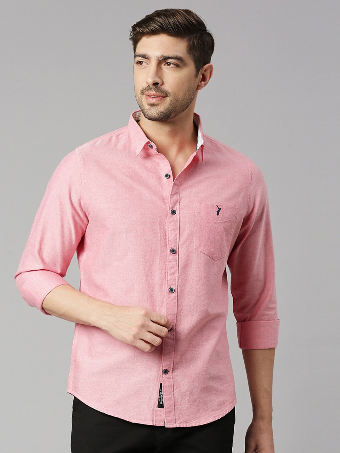 

Thomas Scott Classic Slim Fit Opaque Pure Cotton Casual Shirt, Pink