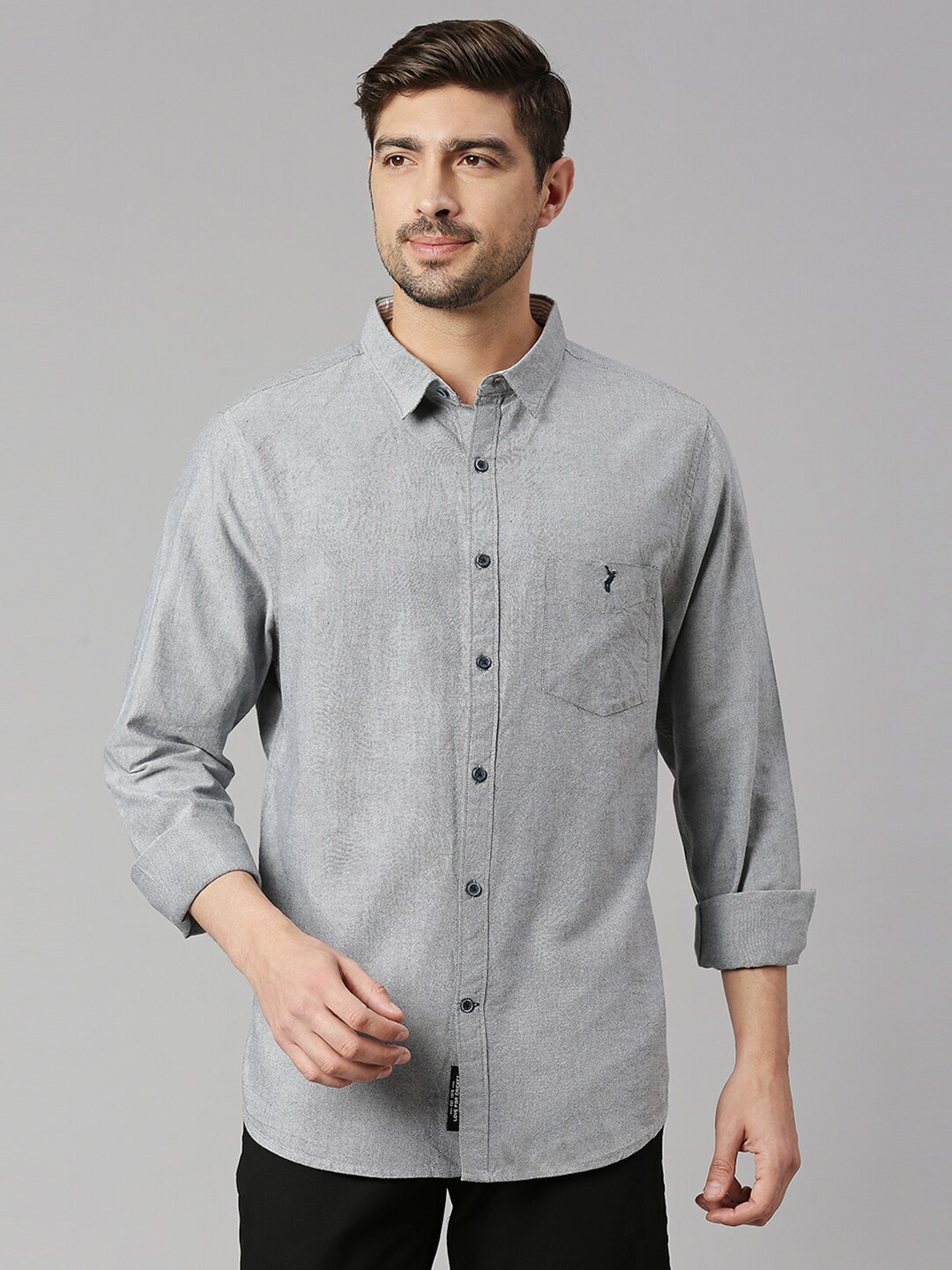 

Thomas Scott Classic Slim Fit Opaque Pure Cotton Casual Shirt, Grey