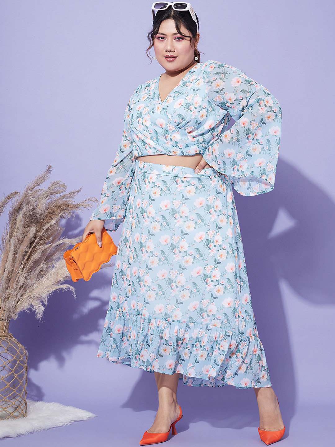 

SASSAFRAS Curve Top With Skirt Co-Ords, Turquoise blue