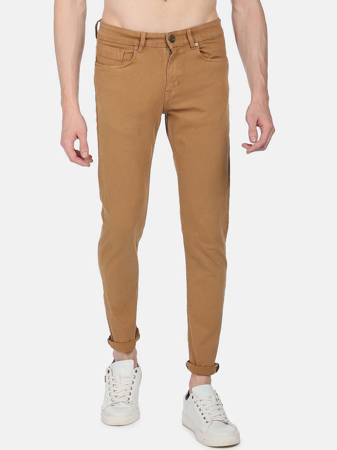 

Flying Machine Men Slim Fit Mid Rise Coloured Jeans, Brown