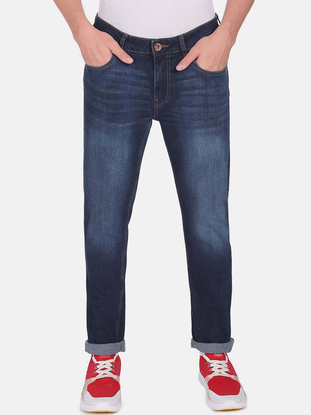 

Flying Machine Men Slim Fit Mid-Rise Light Fade Jeans, Blue