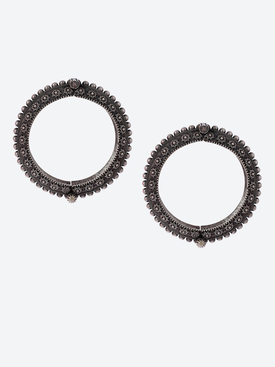 

Biba Set Of 2 Silver Plated Oxidised Bangles, Grey