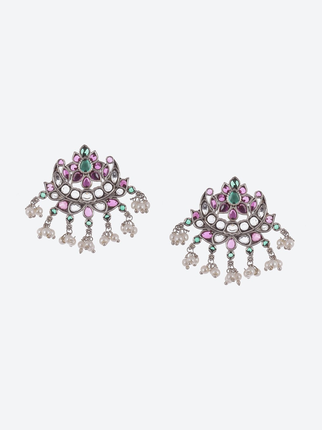

Biba Silver-Plated Oxidised Contemporary Studs Earrings