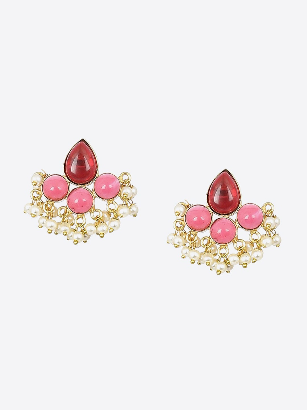 

Biba Gold-Plated Artificial Stones and Beads Contemporary Studs Earrings