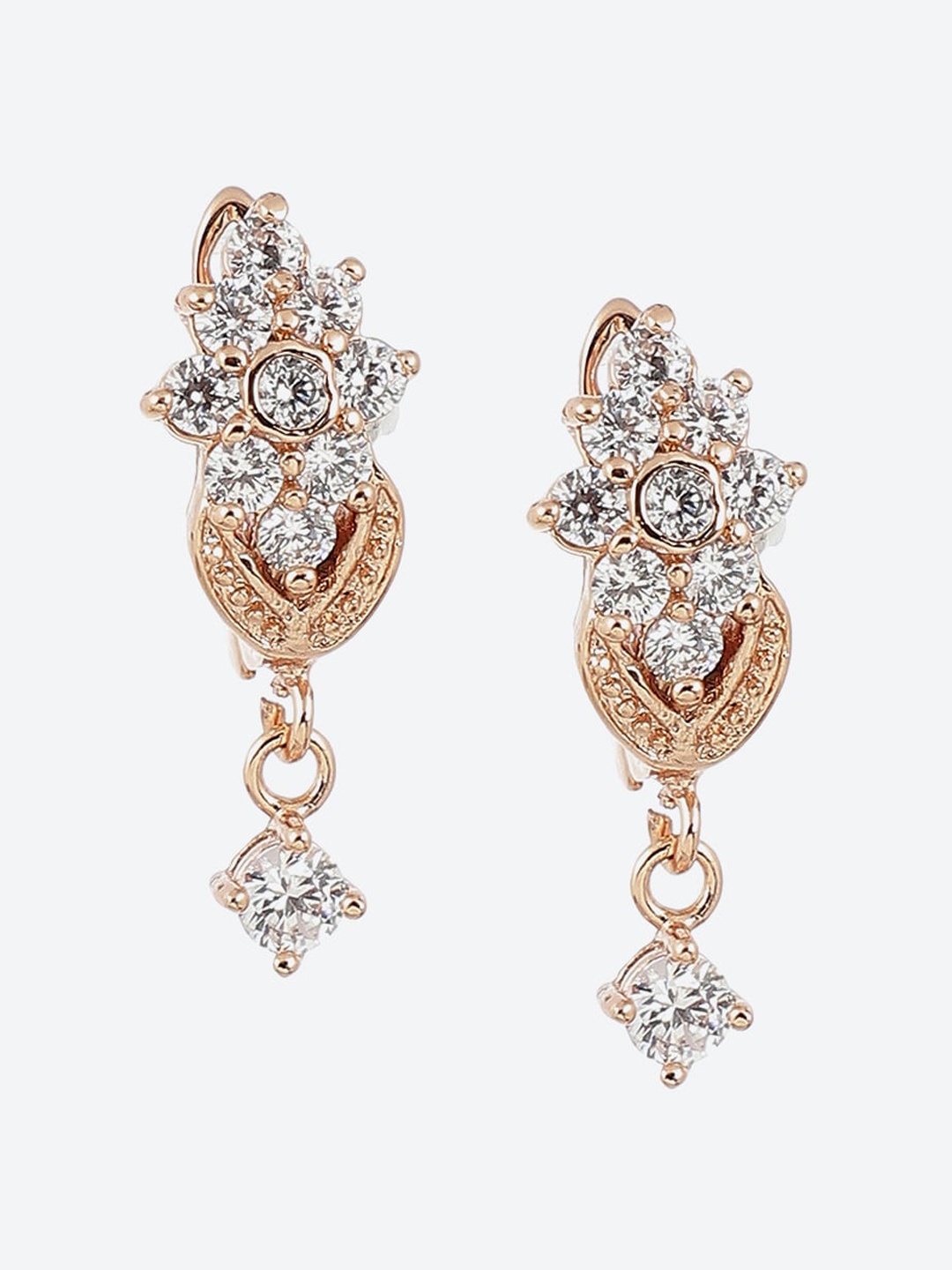

Biba Gold-Plated Contemporary Stone Studded Hoop Earrings