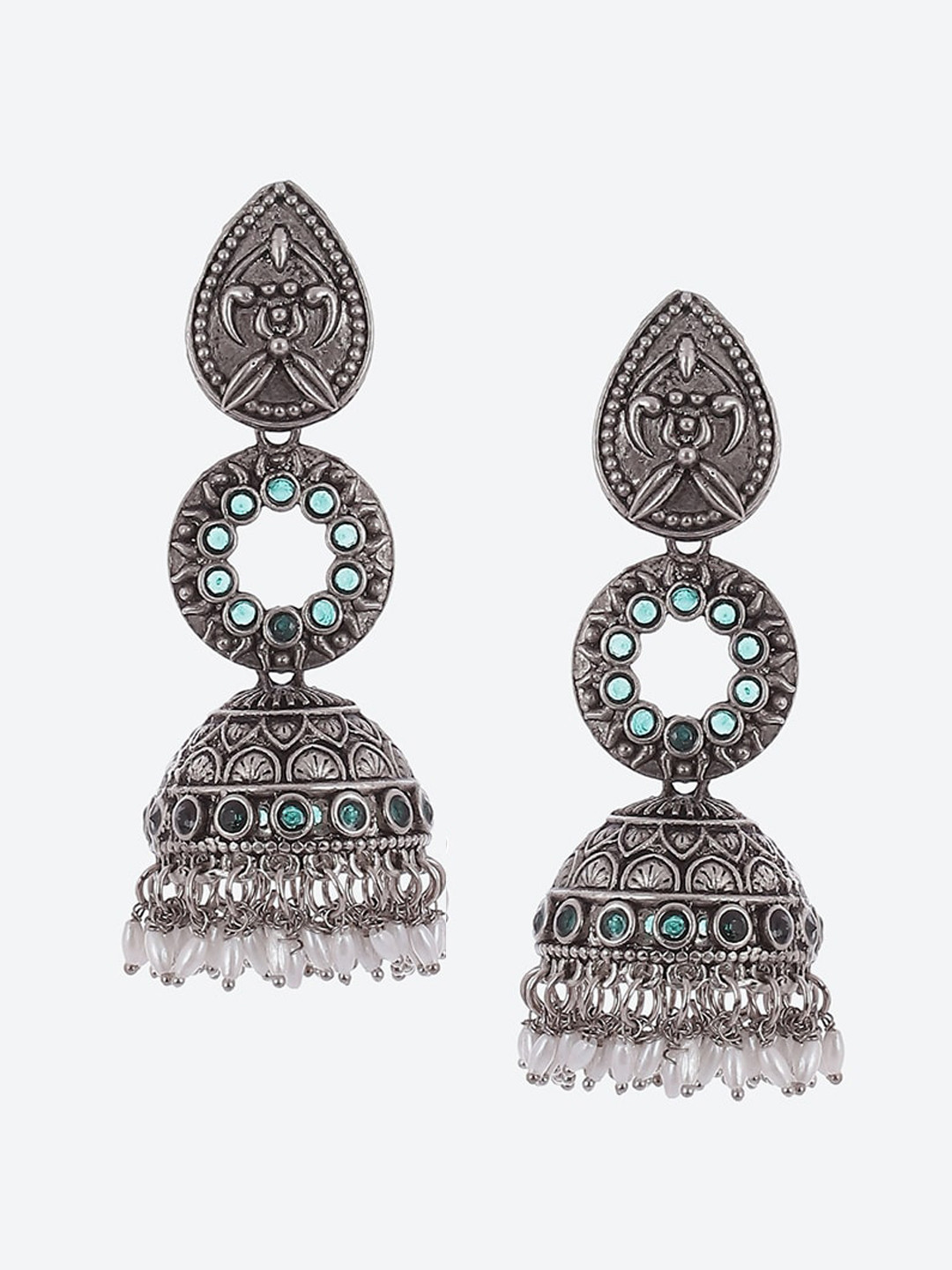 

Biba Silver-Plated Contemporary Jhumkas Earrings