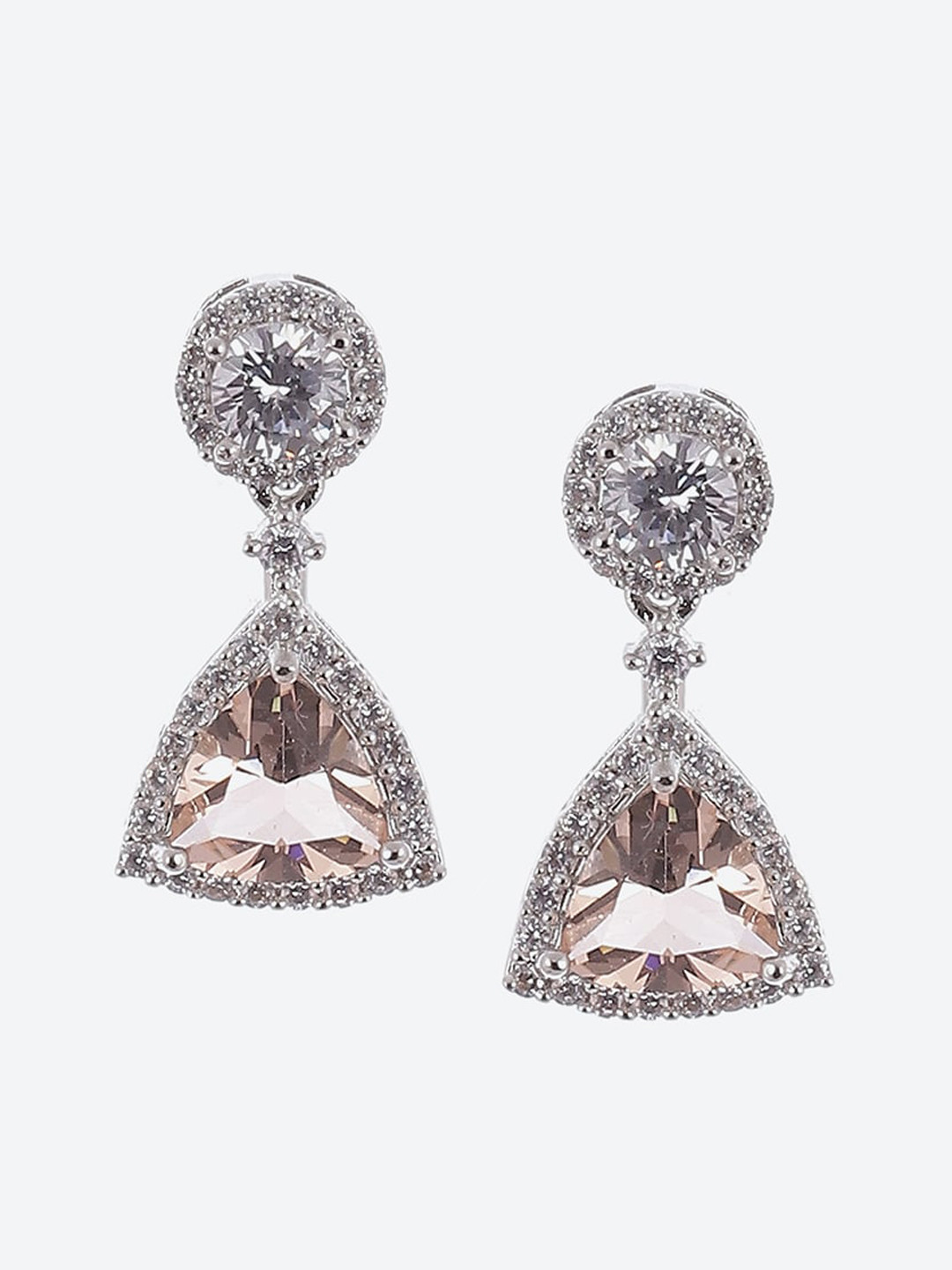 

Biba Silver Plated Contemporary Stone Studded Drop Earrings