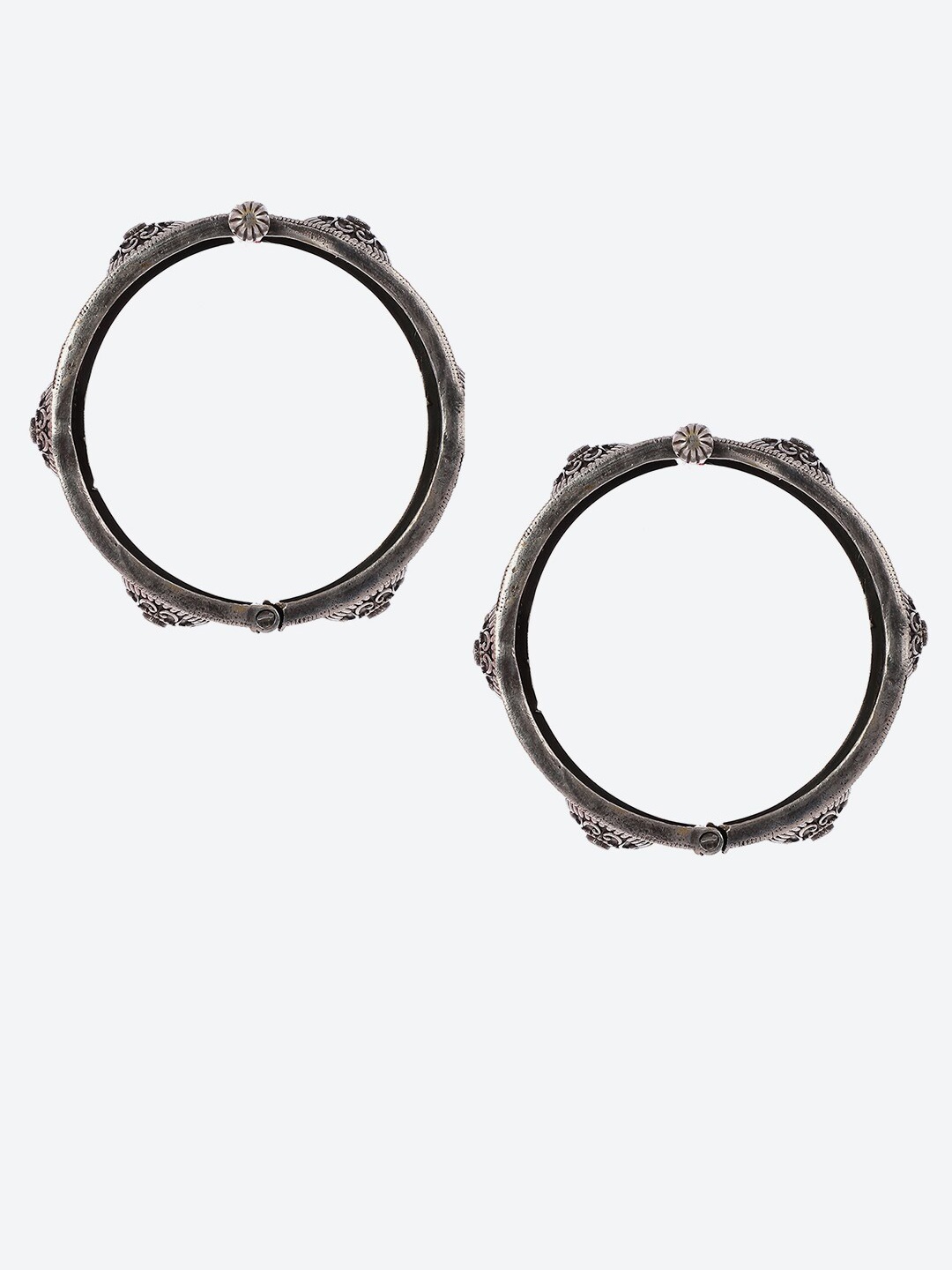

Biba Set Of 2 Silver Plated Stone Studded Bangles