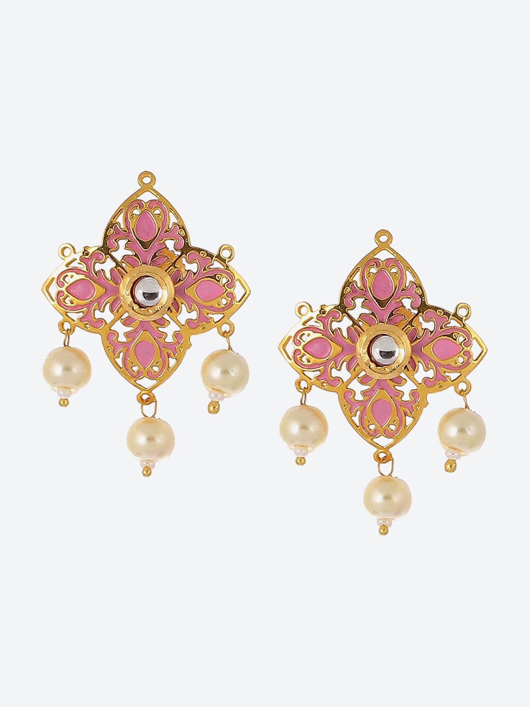 

Biba Gold-Plated Contemporary Drop Earrings