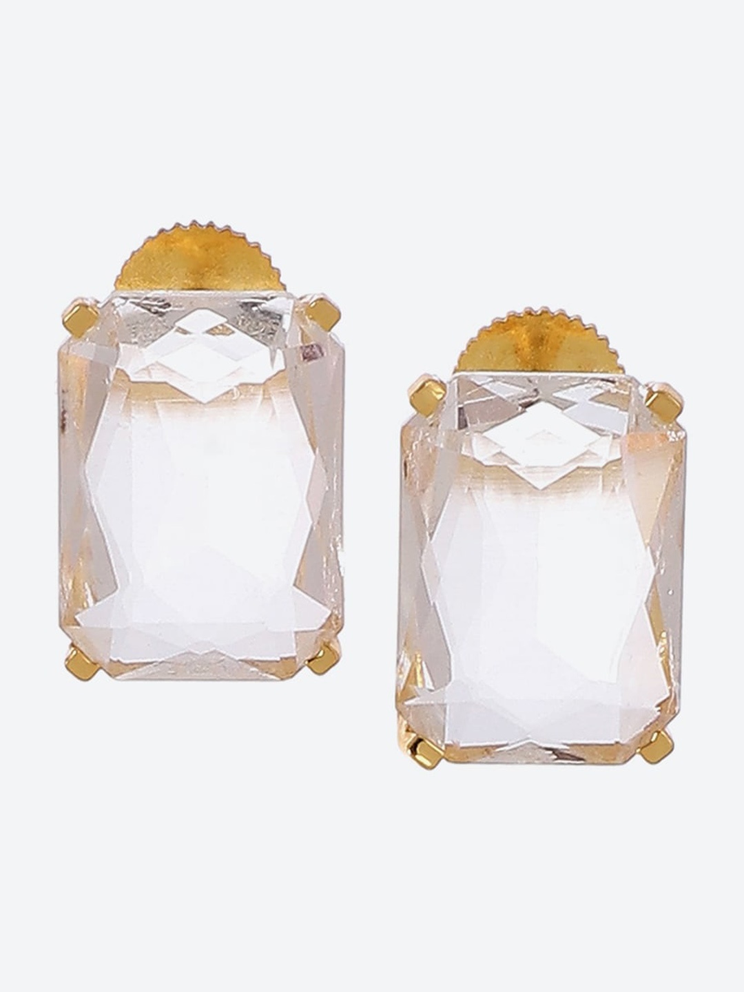 

Biba Gold-Plated Stone-Studded Contemporary Studs Earrings