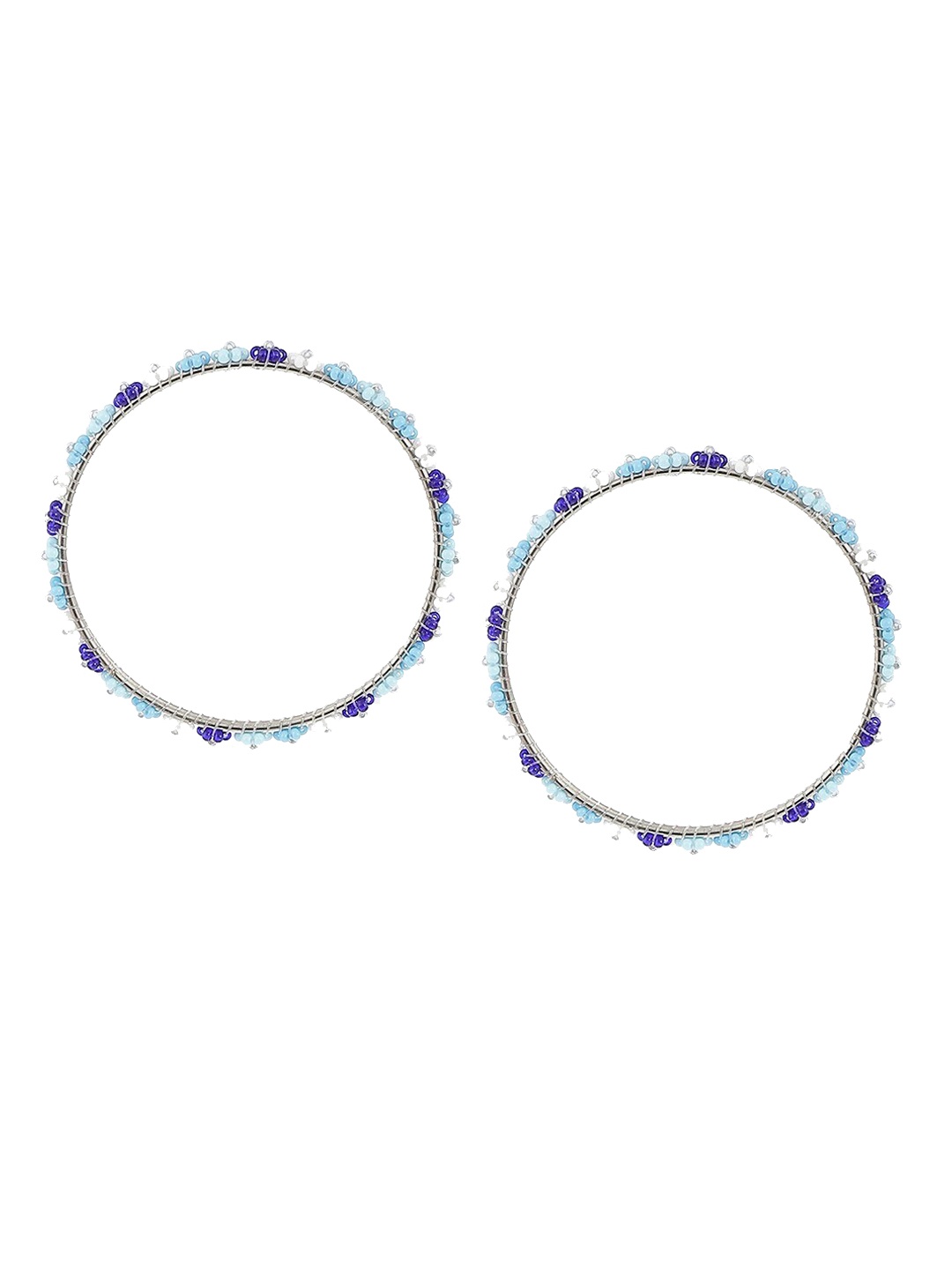 

Biba Set Of 2 Silver Plated Beaded Bangles