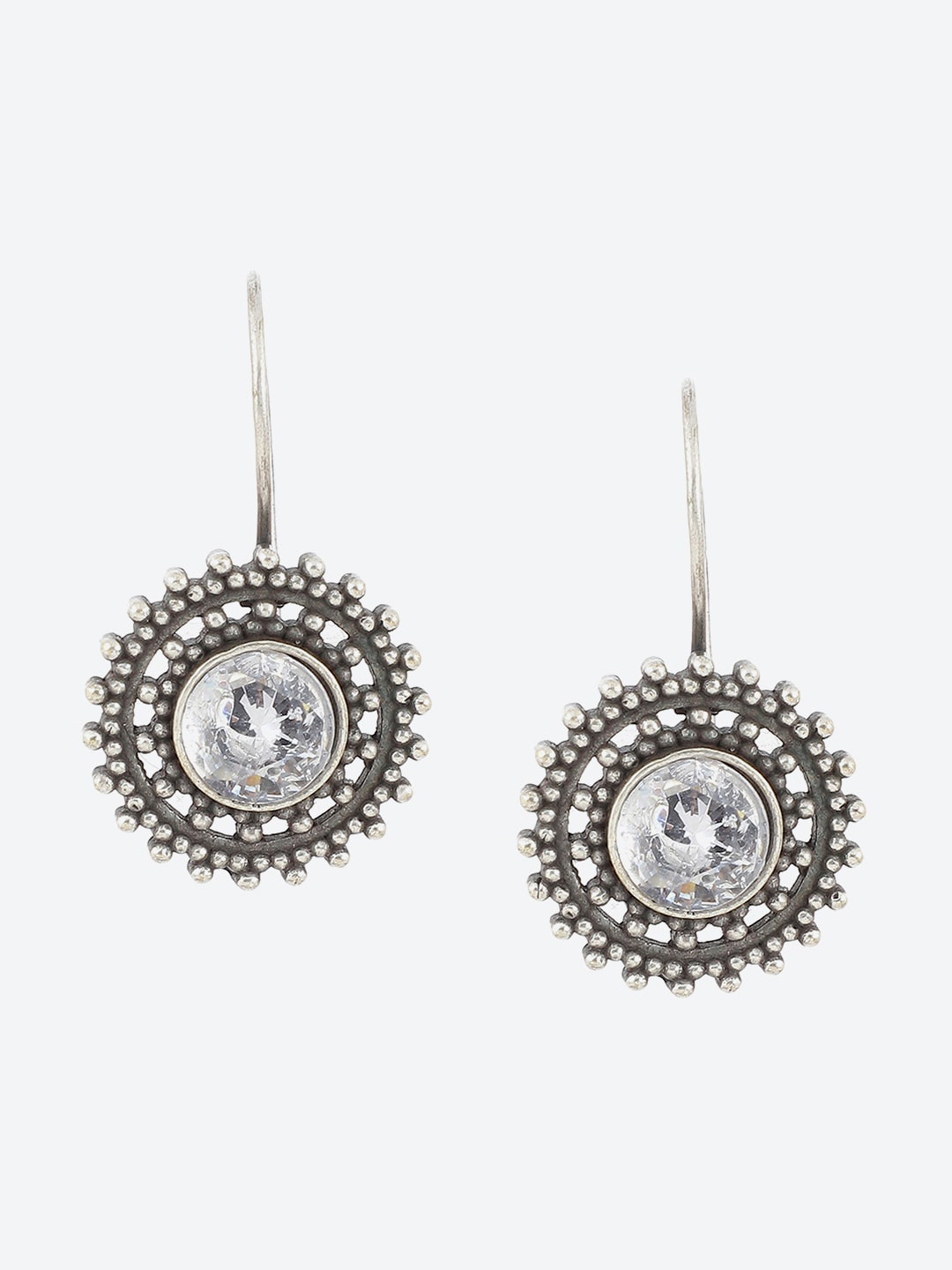 

Biba Silver Plated Contemporary Oxidised Drop Earrings