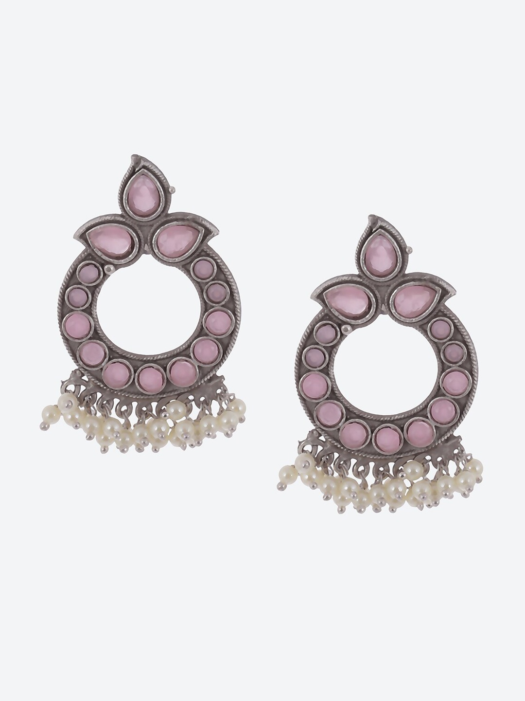 

Biba Silver-Plated Contemporary Chandbalis Earrings
