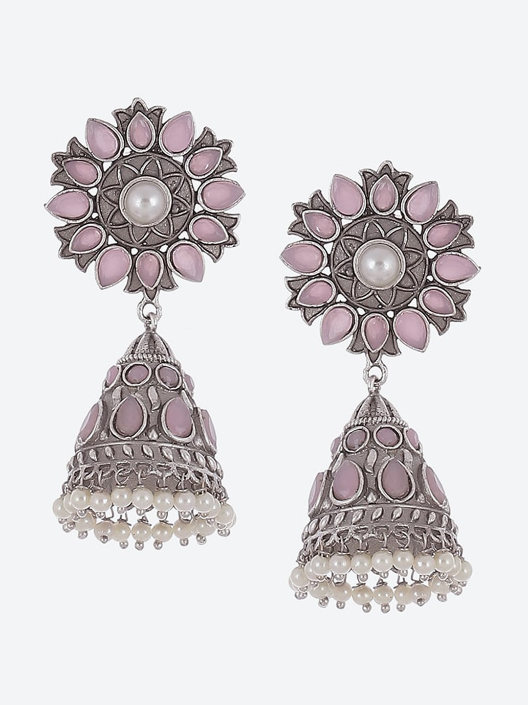 

Biba Contemporary Jhumkas Earrings, Pink
