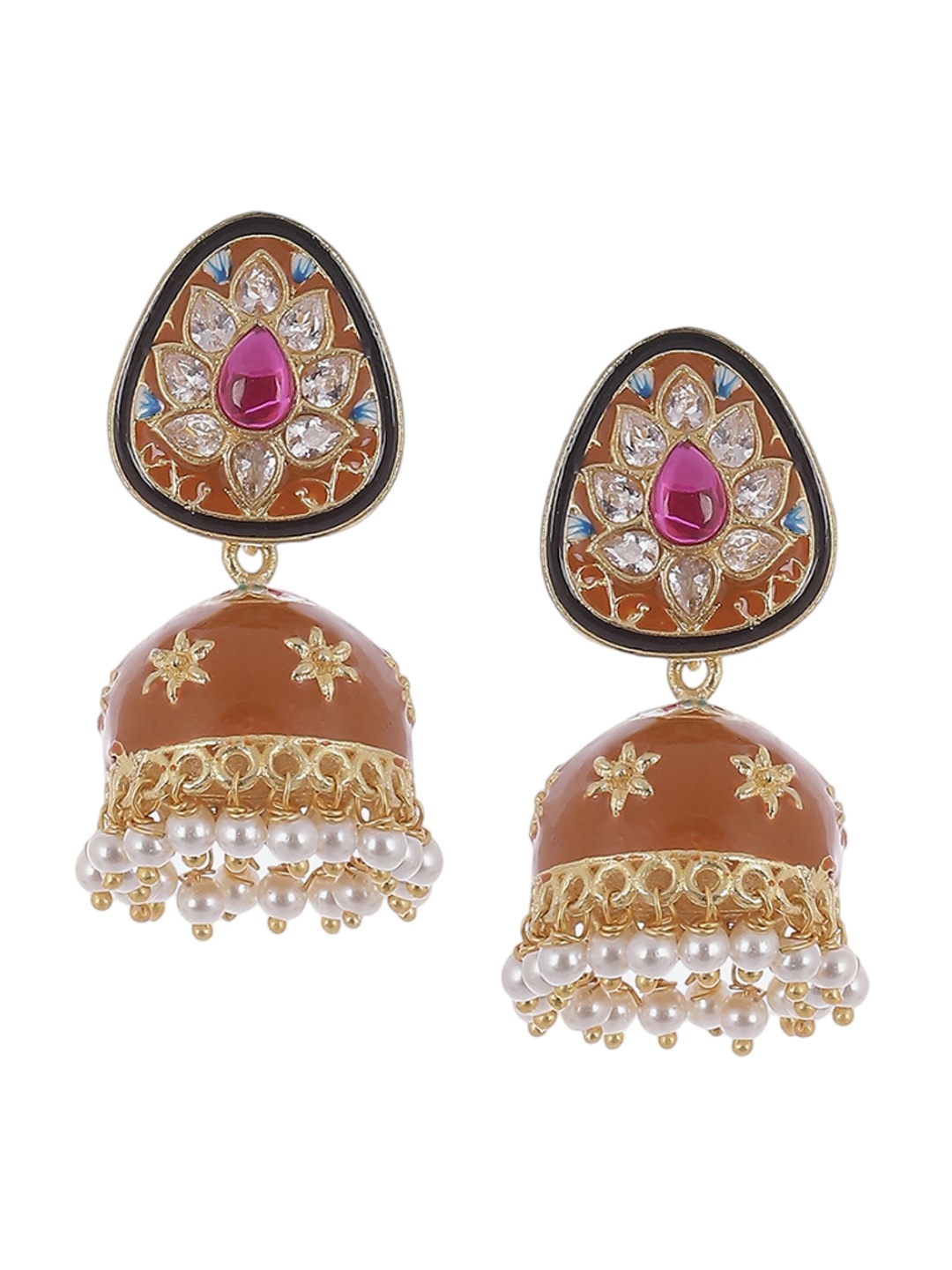 

Biba Gold Plated Dome Shaped Beaded Jhumkas