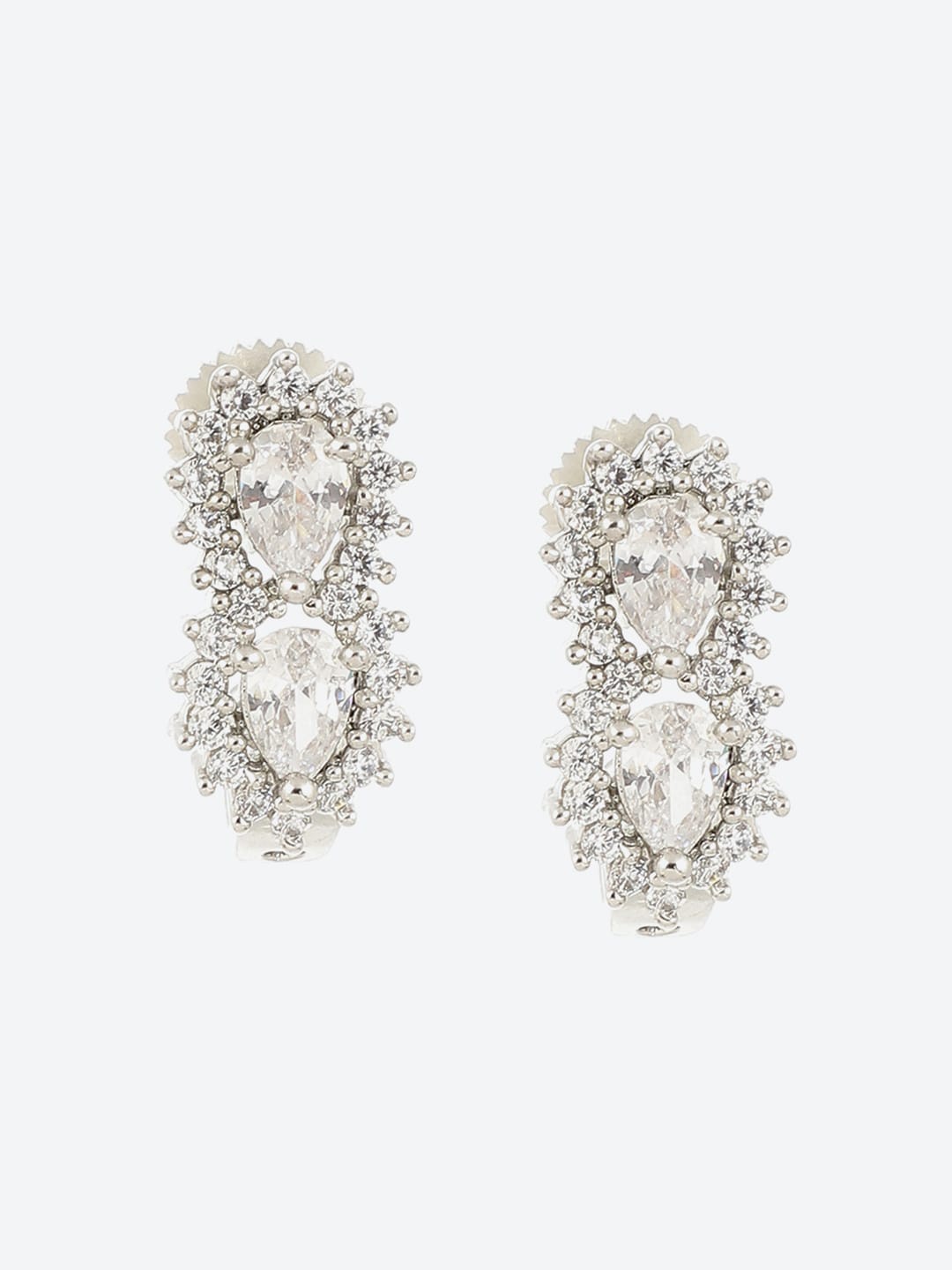 

Biba Silver Plated Contemporary Stone Studded Drop Earrings