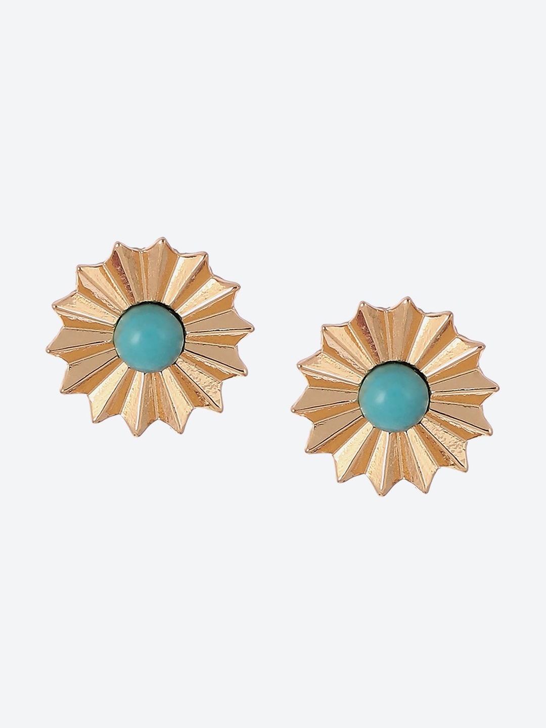 

Biba Gold-Plated Artificial Stones Contemporary Studs Earrings