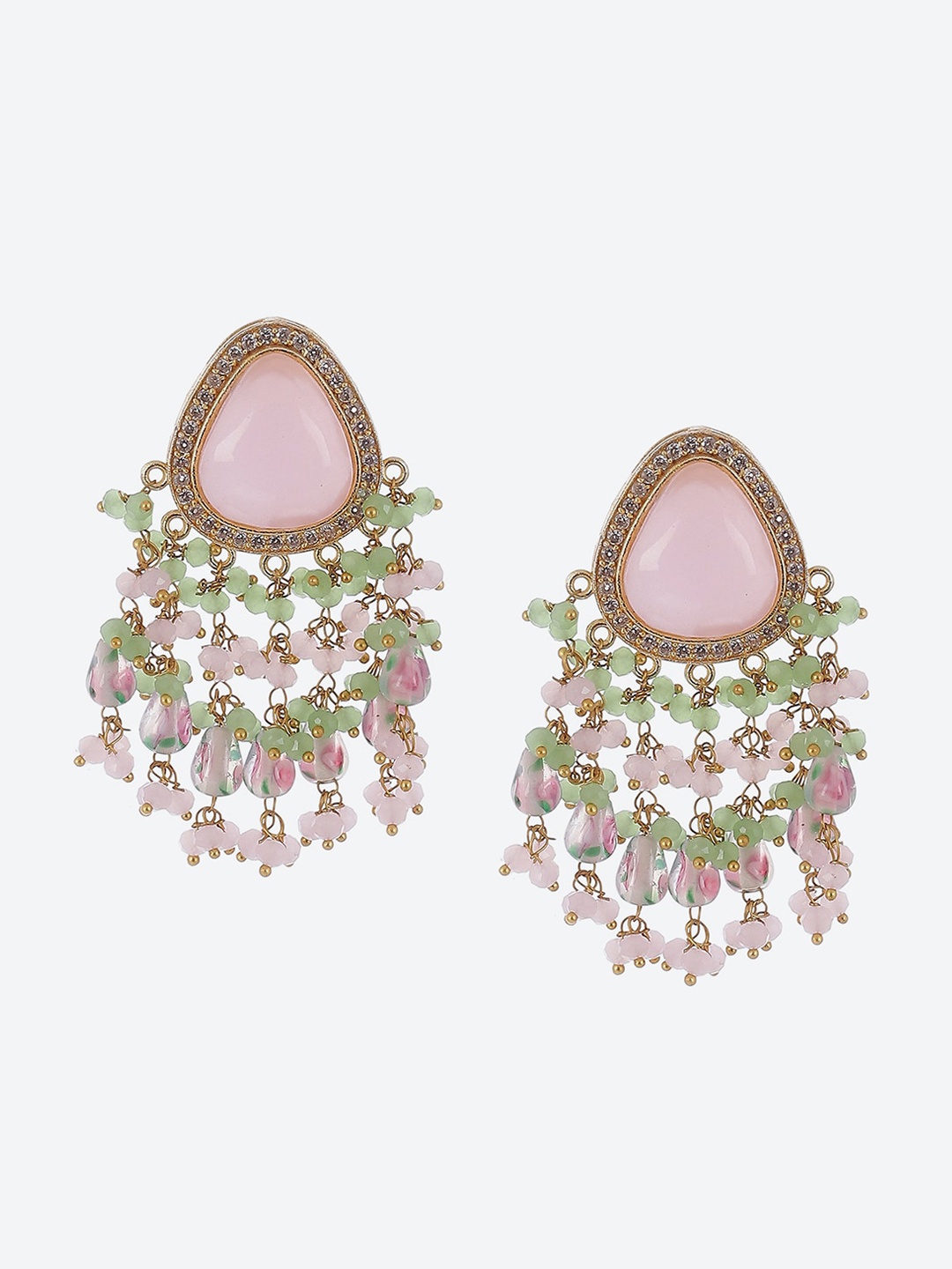 

Biba Gold Plated Contemporary Stone Studded Drop Earrings