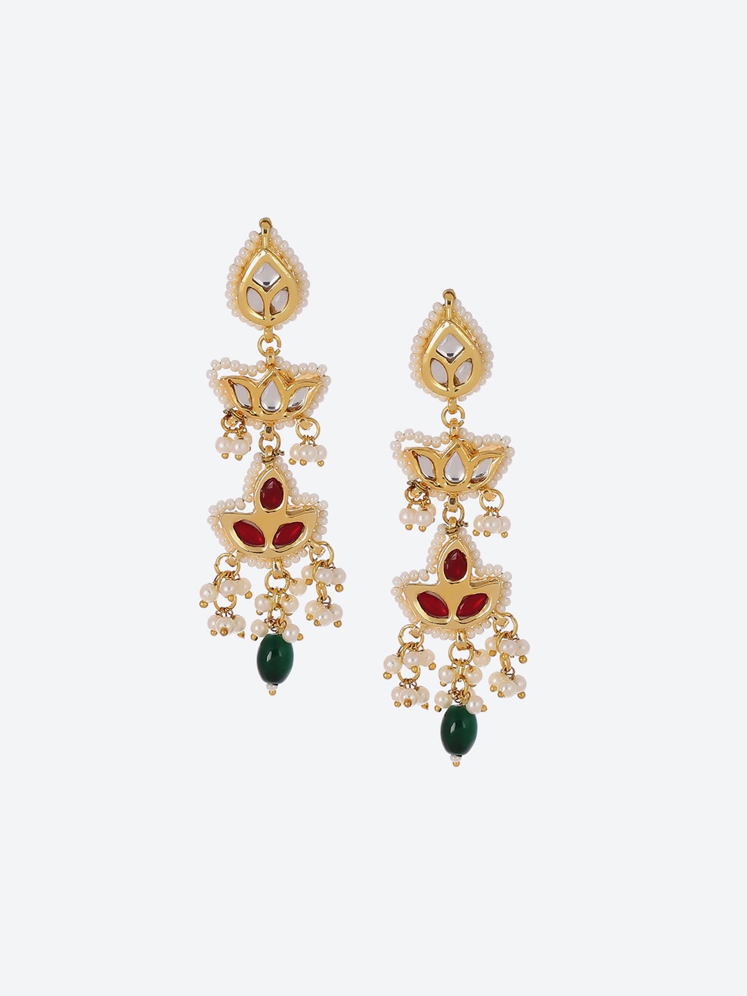 

Biba Gold Plated Contemporary Stone Studded Drop Earrings