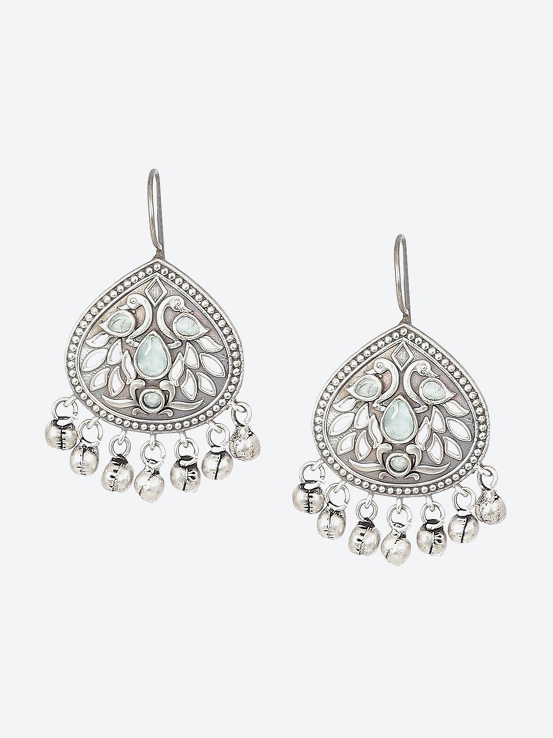 

Biba Oxidised Contemporary Drop Earrings, Blue