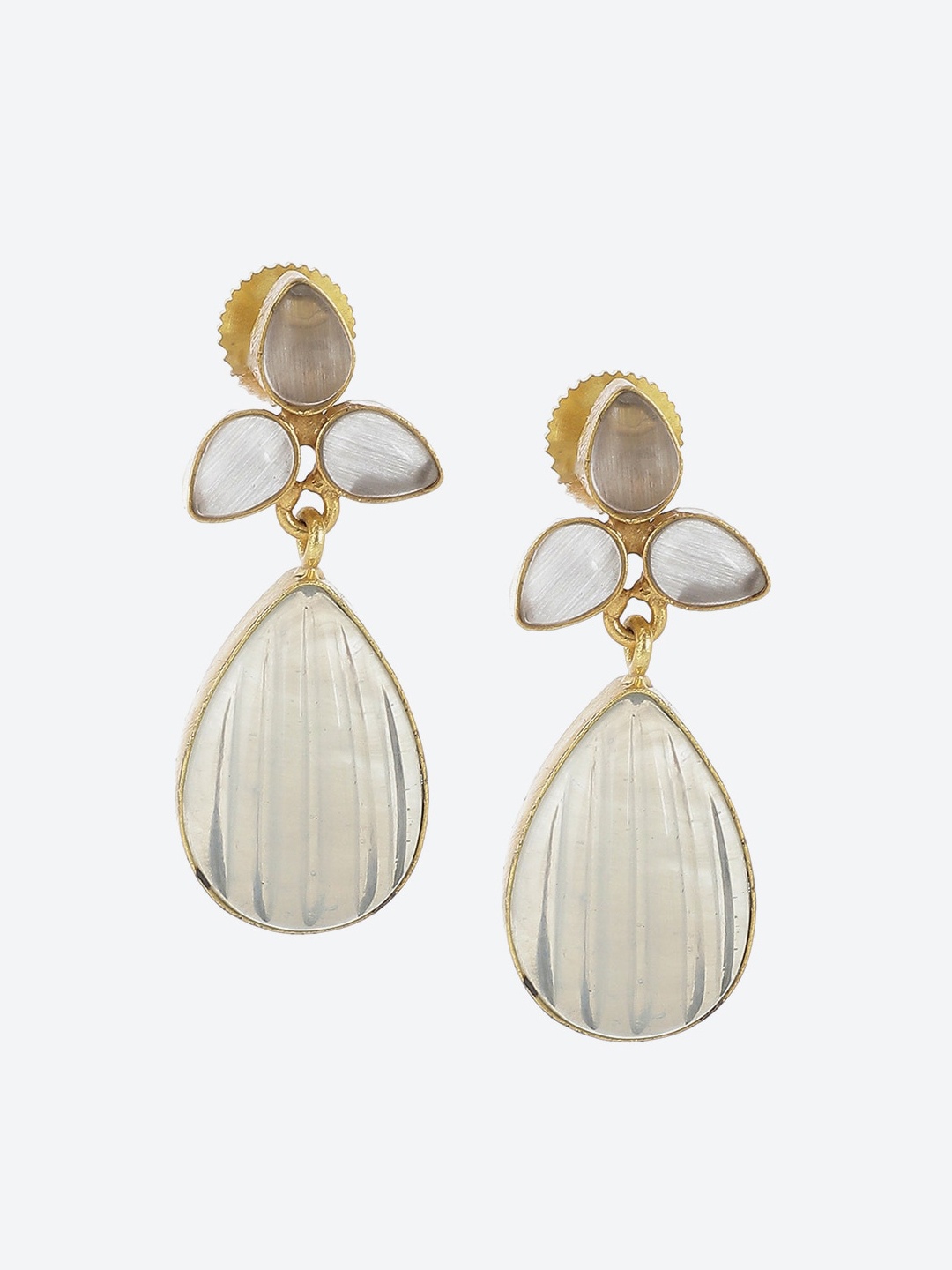 

Biba Contemporary Stone-Studded Drop Earrings, Gold