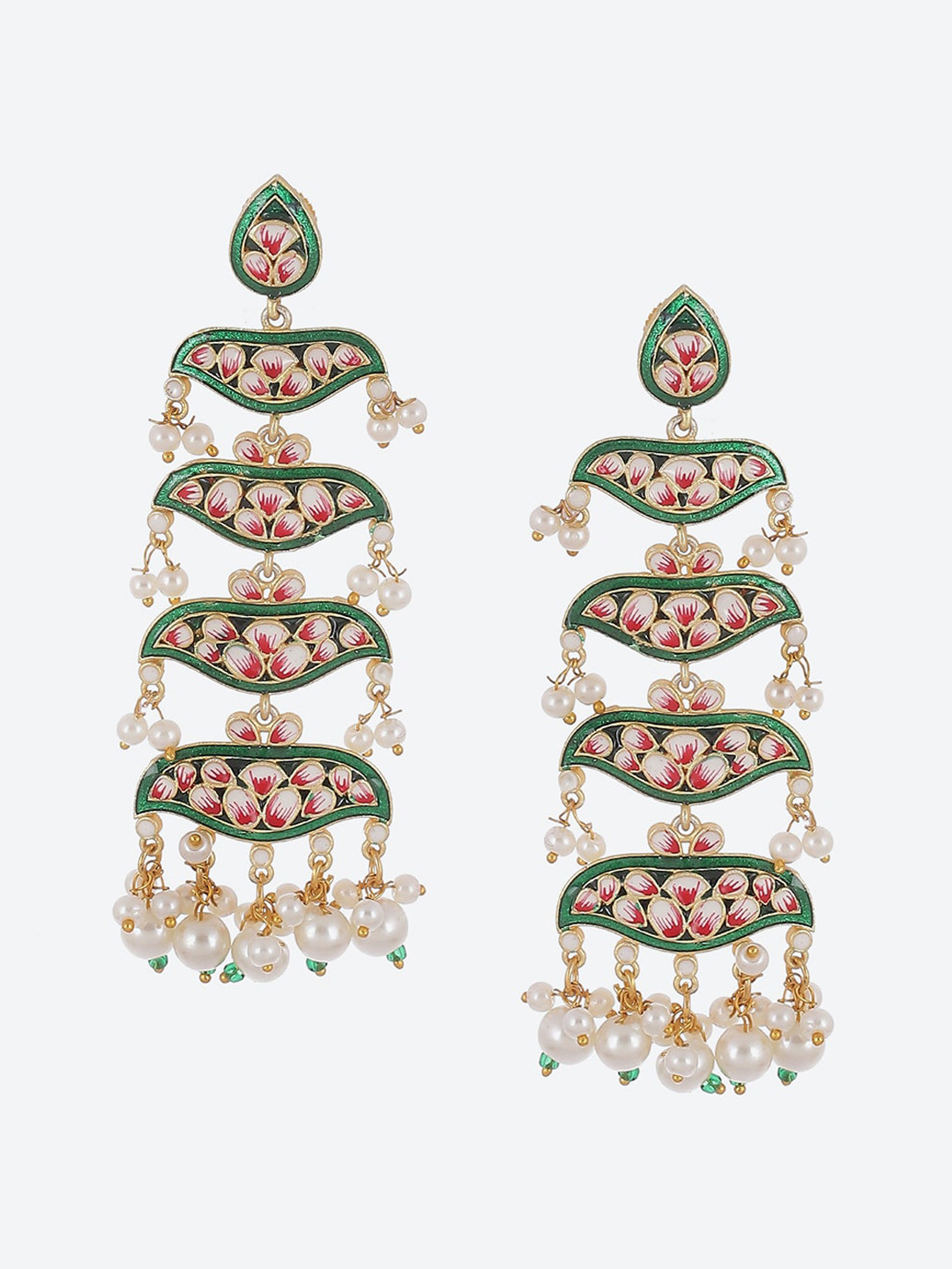 

Biba Gold-Plated Beaded Contemporary Chandbalis Earrings