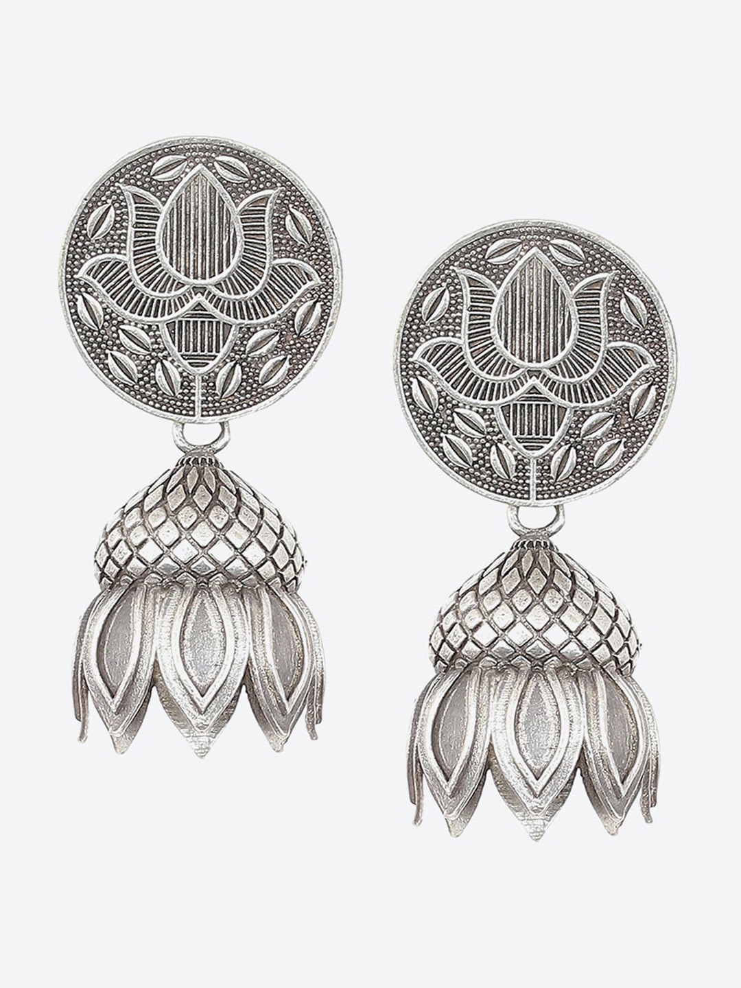 

Biba Silver-Plated Contemporary Jhumkas Earrings