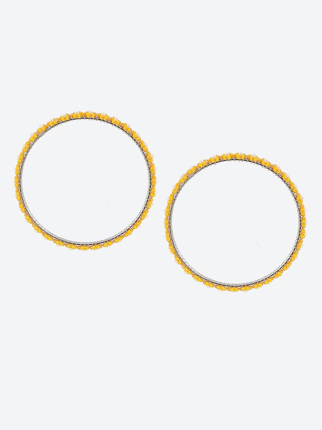 

Biba Set Of 2 Silver Plated Beaded Bangles