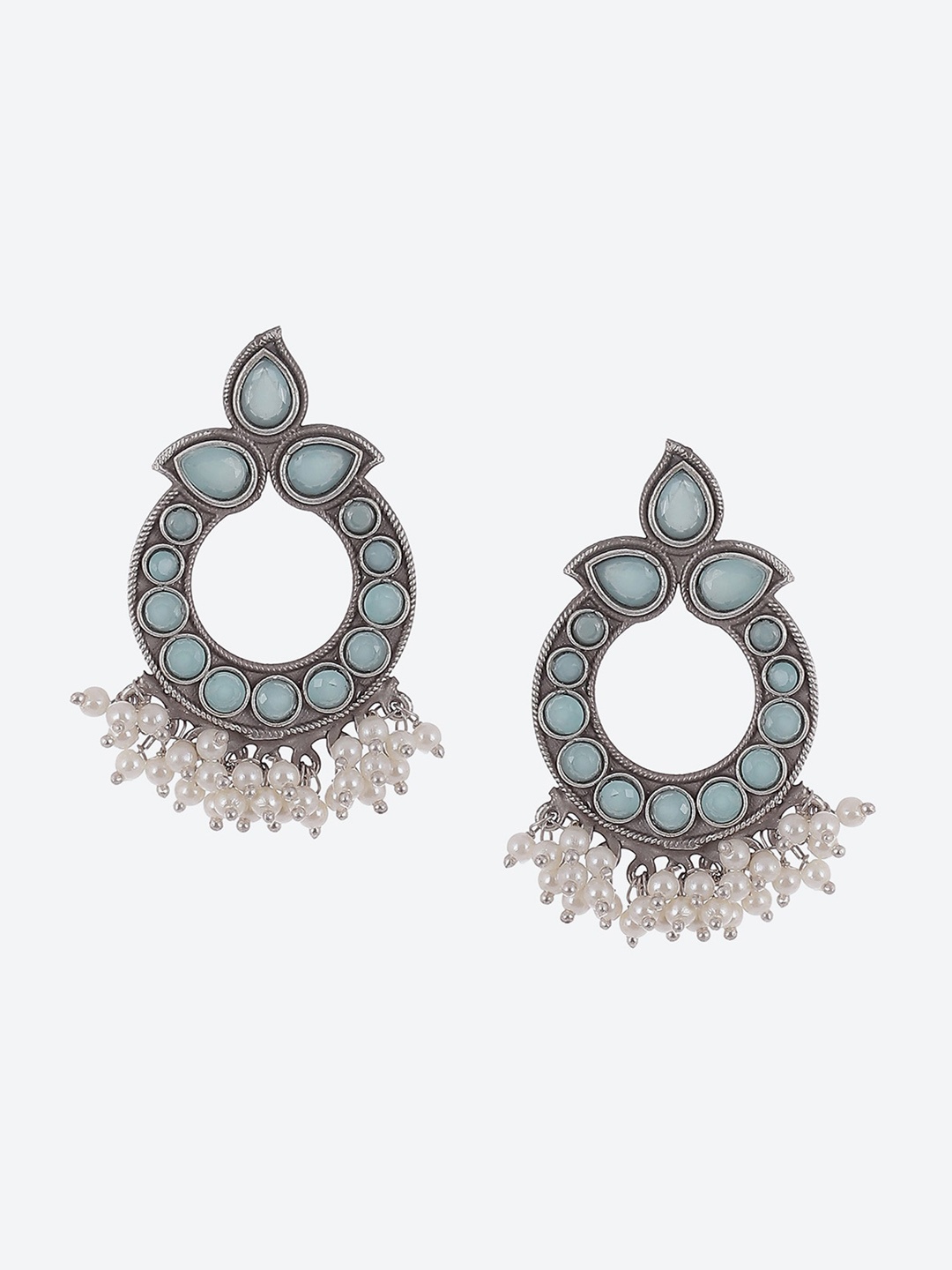 

Biba Silver-Plated Contemporary Chandbalis Earrings