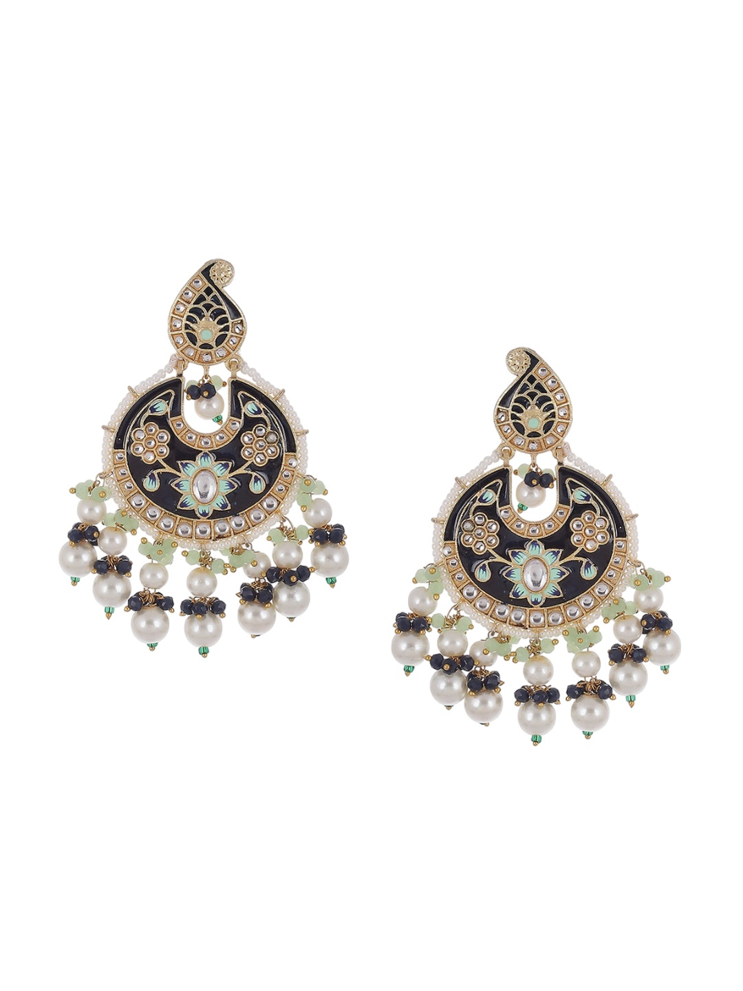 

Biba Contemporary Chandbalis Earrings, Black