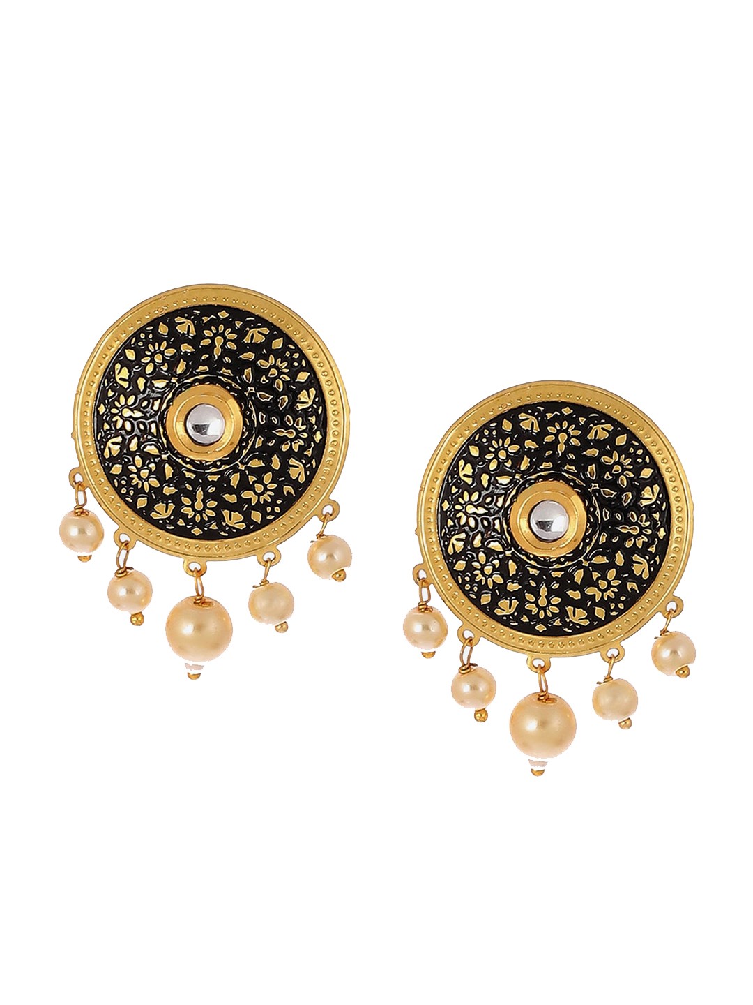 

Biba Gold-Plated Artificial Beads Contemporary Studs Earrings