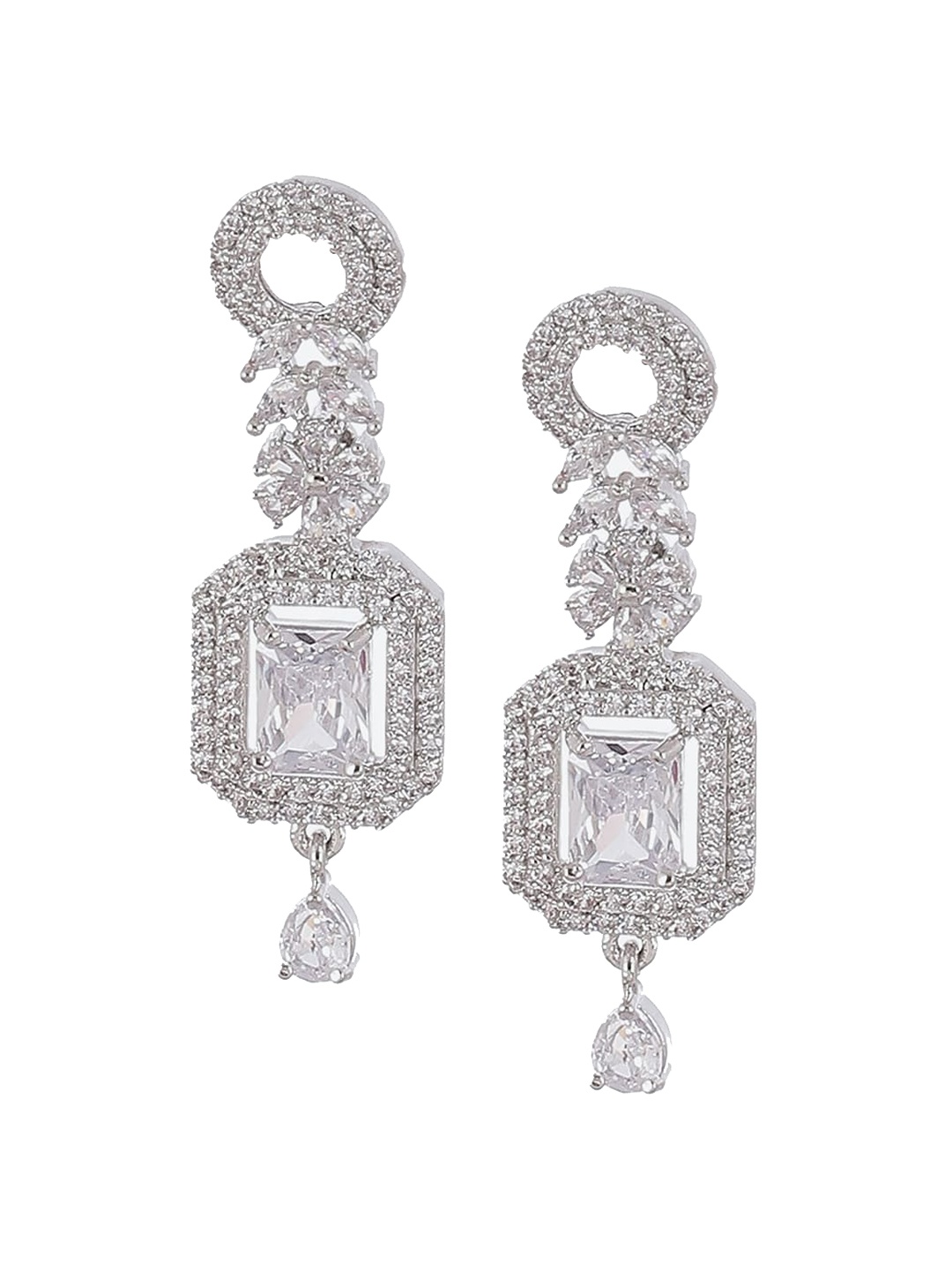 

Biba Silver-Plated Contemporary Drop Earrings, White