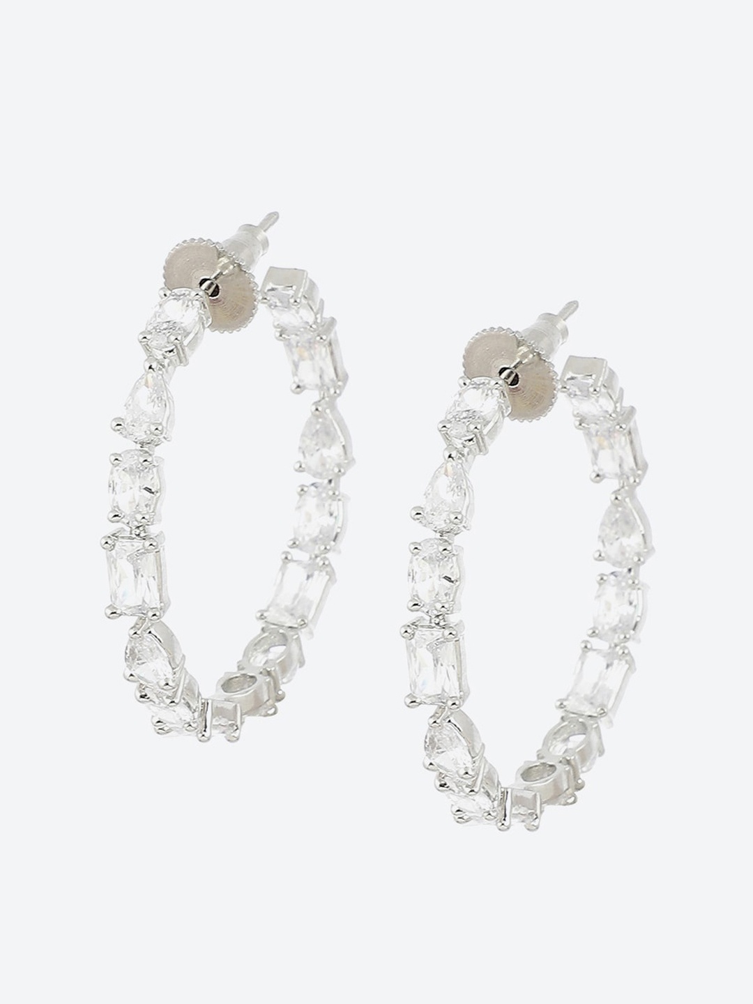 

Biba Silver-Plated Contemporary Hoop Earrings