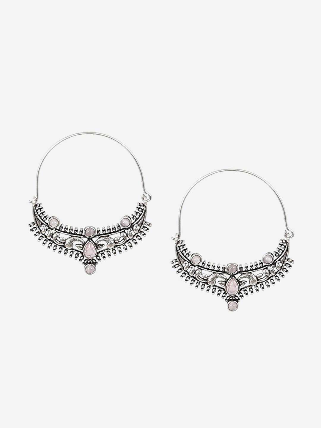 

Biba Oxidised Contemporary Hoop Earrings, Silver