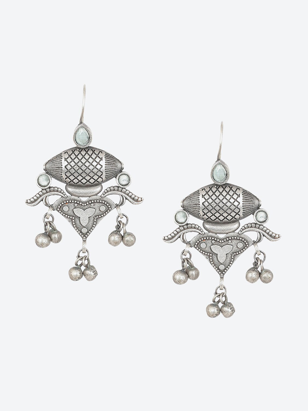 

Biba Oxidised Contemporary Drop Earrings, Silver