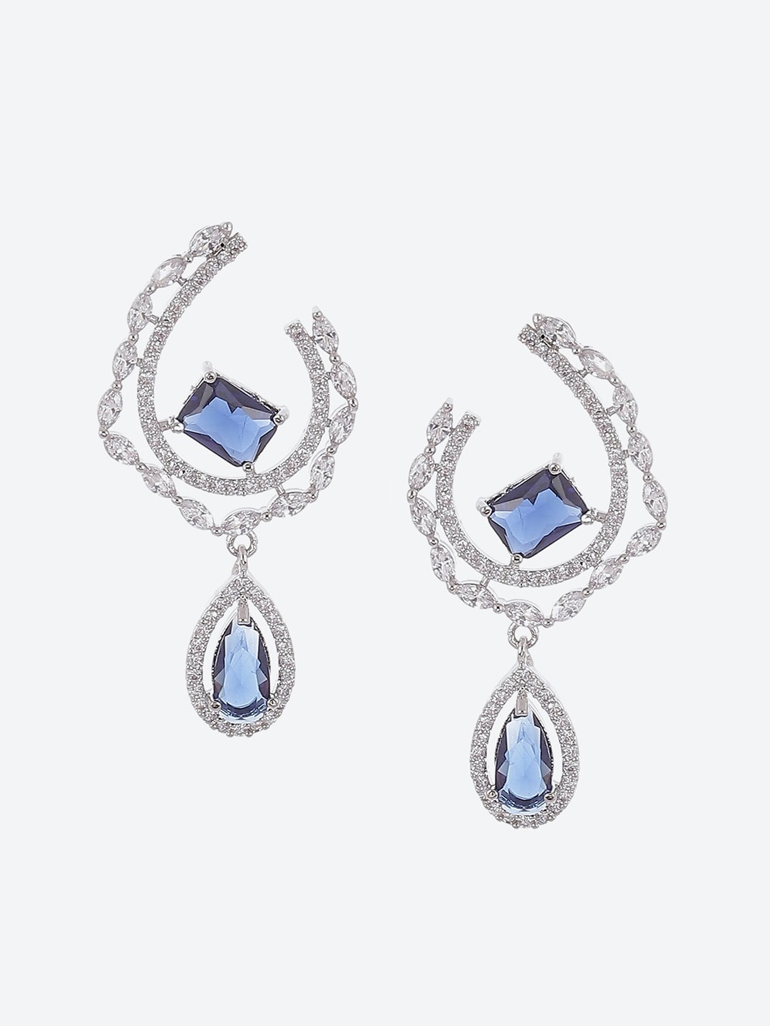 

Biba Contemporary Stone-Studded Drop Earrings, Silver