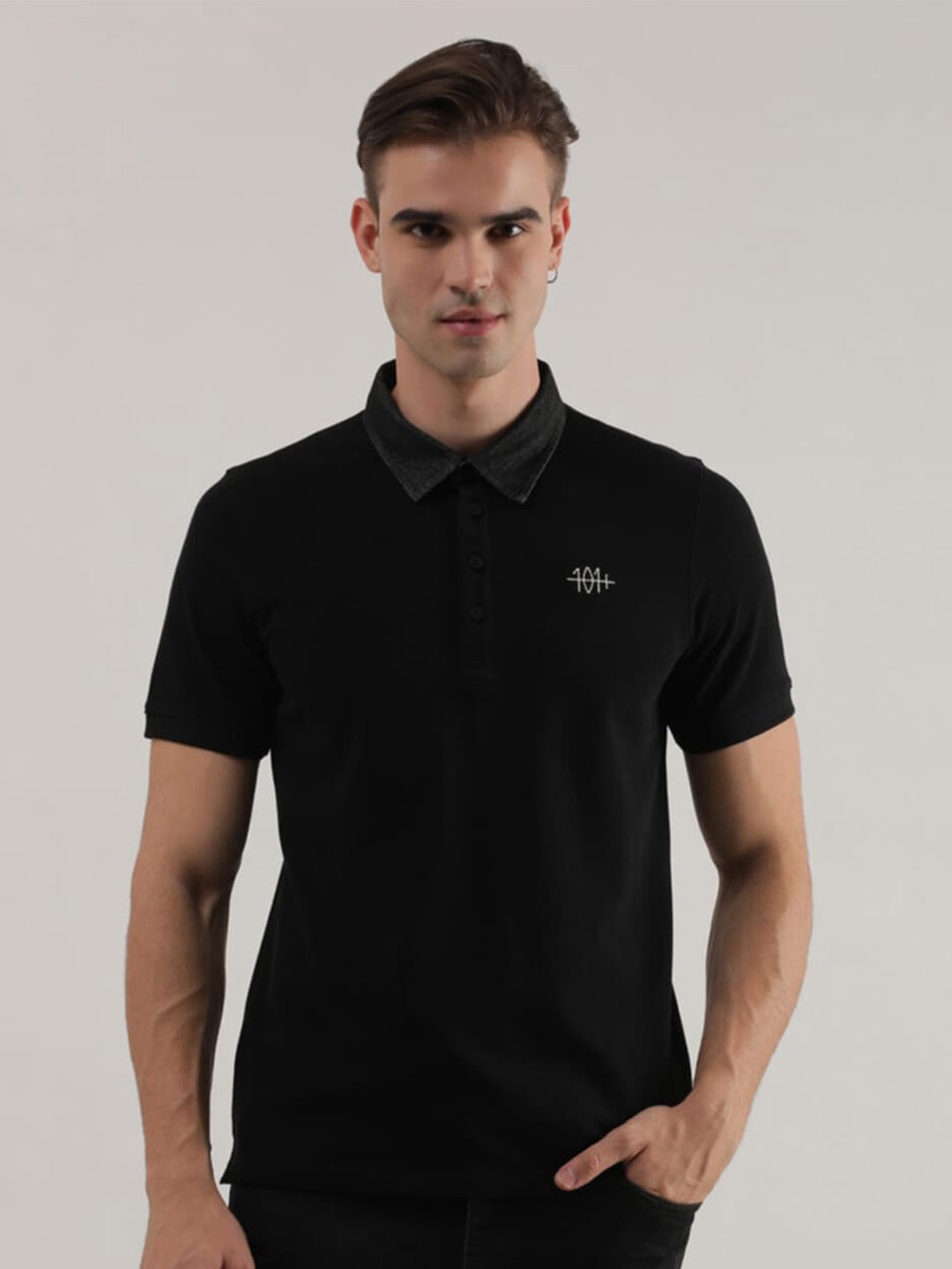 

Lee Polo Collar Slim Fit Cotton T-shirt, Black